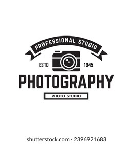 Photo studio logo vintage vector. Hipster and retro style. Perfect for your business design.