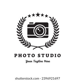 Fotostudio Logo Vintage Vektor. Hipster und Retro-Stil. Perfekt für Ihr Business Design.