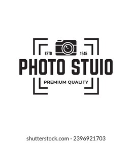 Photo studio logo vintage vector. Hipster and retro style. Perfect for your business design.