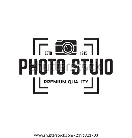 Photo studio logo vintage vector. Hipster and retro style. Perfect for your business design.