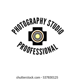 Photo studio or professional photographer logo template design. Vector Illustration.