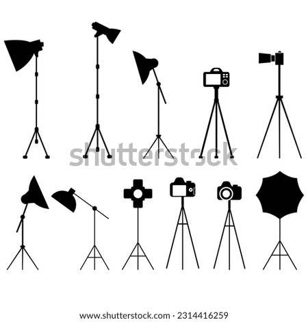 Photo studio vector Icon set. PHOTO SESSION illustration sign collection. photograph symbol or logo.