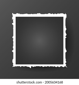 Photo symbol with frame white and surface is black , isolated on black background, Illustration Vector EPS 10