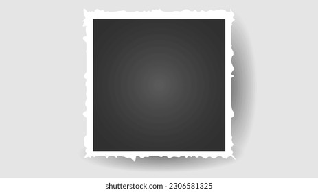 Photo symbol with frame white and surface is black , isolated on background, Illustration Vector EPS 10