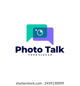 PHOTO TALK CHAT CAMERA LOGO VECTOR ICON ILLUSTRATION