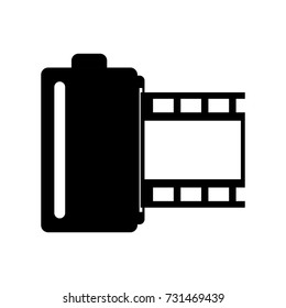 Photo tape , camera roll , icon . black sign design