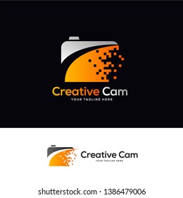photo tech logo designs template, pixel technology logo designs concept