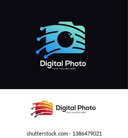 photo tech logo designs template, fast service logo designs concept