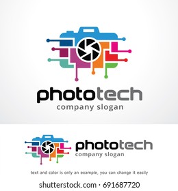 Photo Technology Logo Template Design Vector, Emblem, Design Concept, Creative Symbol, Icon