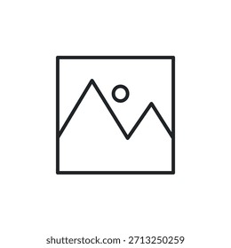 Icono de línea delgada de la foto. Ilustración vectorial