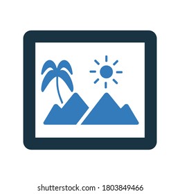 Photo, travel, vacation icon. Editable vector isolated on a white background