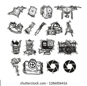 Photo Trip - Drawn Elements Set.