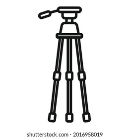 Photo tripod icon outline vector. Camera mobile stand. Studio film tripod