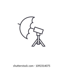 Photo umbrella linear icon concept. Photo umbrella line vector sign, symbol, illustration.