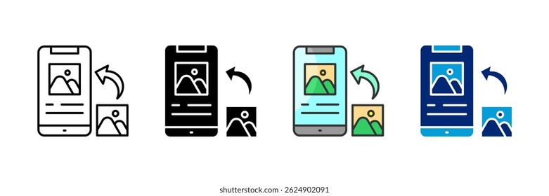 Photo Upload Icon Set Multiple Style Collection
