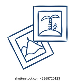 photo from vacation. Hand drawn vector illustration