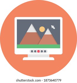 photo vector flat color icon