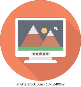 photo vector flat color icon