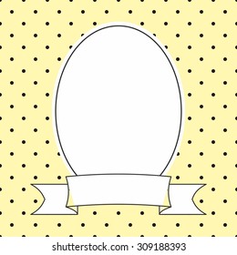 Photo vector frame with black polka dots on yellow background