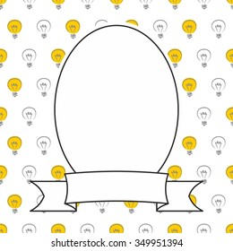 Photo vector frame with light bulbs on white background