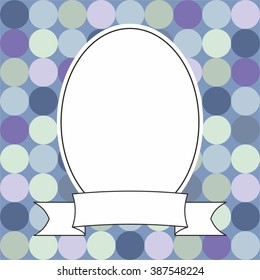 Photo vector frame and polka dots on blue background