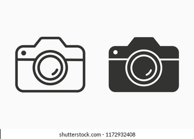 Photo vector icon. Black illustration isolated on white. Simple pictogram for graphic and web design.