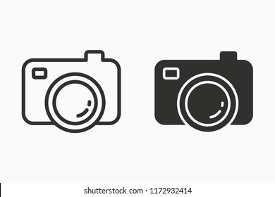 Photo vector icon. Black illustration isolated on white. Simple pictogram for graphic and web design.
