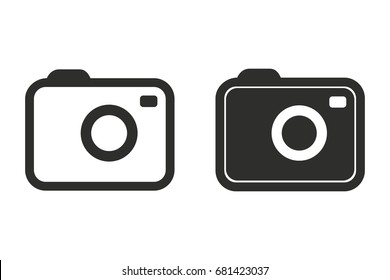 Photo vector icon. Black illustration isolated on white background for graphic and web design.