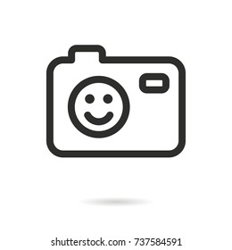 Photo vector icon. Black illustration isolated on white background for graphic and web design.