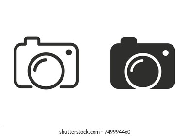 Photo vector icon. Black illustration isolated on white background for graphic and web design.