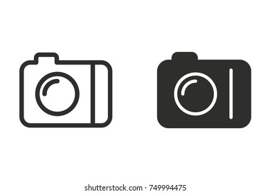 Photo vector icon. Black illustration isolated on white background for graphic and web design.