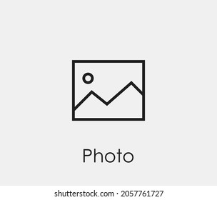 Foto-Vektorsymbol. Bearbeitbarer Strich. Symbol in Line Art Style für Design, Präsentation, Website oder Apps Elements, Logo. Pixel-Vektorgrafiken - Vektorgrafik