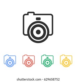 Photo vector icon. Illustration isolated on white background for graphic and web design.