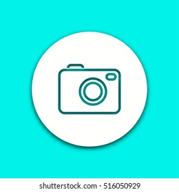 Photo vector icon with shadow. Illustration isolated for graphic and web design.