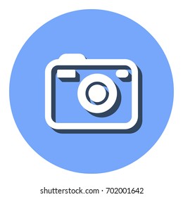 Photo vector icon with shadow. Illustration isolated for graphic and web design.