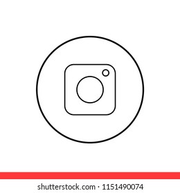 Photo vector icon, social symbol. Simple, flat design for web or mobile app