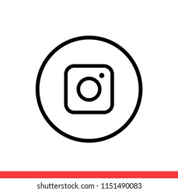 Photo vector icon, social symbol. Simple, flat design for web or mobile app