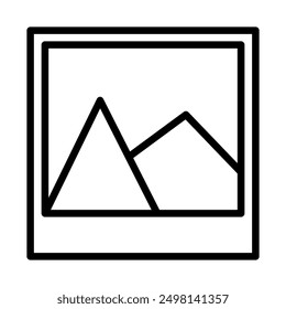 Photo vector icon, striped design photo symbol.
