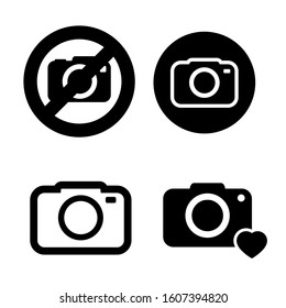 photo vector icons set. Camera symbols. Device illusctation