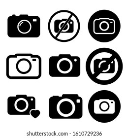 photo vector icons set. Camera symbols. Device illusctation