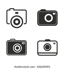 Photo vector icons set. Illustration isolated for graphic and web design.
