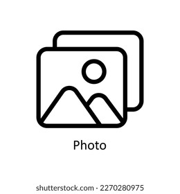 Vector de fotos   iconos de esquema. Material gráfico simple