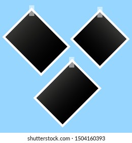 Photo vector set icons isolated on the blue background