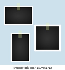 Photo vector set icons isolated on the blue background