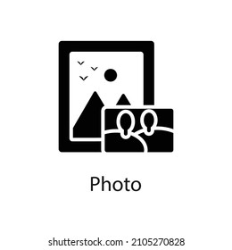 Photo vector Solid icon for web isolated on white background EPS 10 file