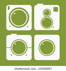 Photo Video Camera  Flat Icons Retro Hipster App 