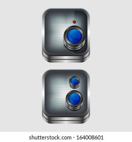photo and video camera media interface icon