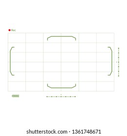 Photo or video camera viewfinder grid. Recording led blinked.