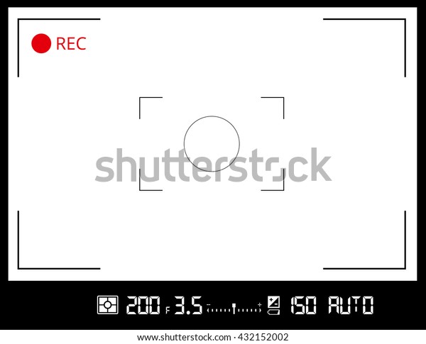 Afドット 露出 カメラ設定を含む フォトカメラまたはビデオカメラのファインダーグリッド スクリーン 録音ledが点滅しました ベクター画像の背景 のベクター画像素材 ロイヤリティフリー