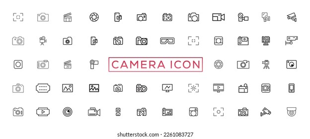 Photo and video icon set. Icons of photography, image, photo gallery, video camera and photo camera. Diaphragm icon. image, photo gallery Vector illustration